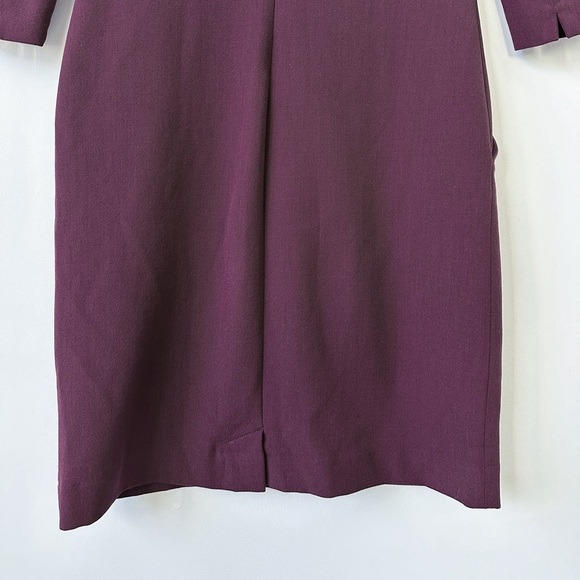 MM LaFleur Etsuko Knee Length Midi 3/4 Sleeve Dress Plum Purple Workwear sz 0 - Picture 8 of 11